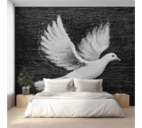 Generico Carta da Parati Colomba della Pace, 200X140cm, Carta da Parati Tessuto Non Tessuto Bianco e Nero Piccione, Camera da Letto Decorazioni Parete Soggiorno Decorazione Cucina Décor D24
