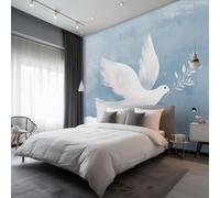 Generico Carta da Parati Colomba della Pace, 200X140cm, Carta da Parati Tessuto Non Tessuto Uccel Colomba Bianca, Camera da Letto Decorazioni Parete Soggiorno Decorazione Cucina Décor D9