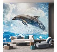 Generico Carta da Parati Delfino, Carta Parati Vita Marina per Camera da Letto Decorazioni Parete, Fotomurale Effetto Decorativi Wallpaper, 250 x 175 cm D&O14