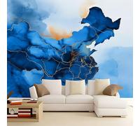 Generico Carta Da Parati effetto 3D Squisito Marmo Mappa Della Cina, Carta da Parati Panoramica Decorativa Blu - per Soggiorno Corridoio Ufficio 400 x 280 cm (L x A)
