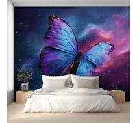 Generico Carta da Parati Farfalla, Fotomurale Cielo Stellato Psichedelico per Camera da Letto Decorazioni Parete, Carta Parati Effetto Decorativi Wallpaper, 366 x 254 cm D&O50