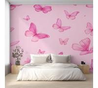 Generico Carta da Parati Farfalla Rosa, Fotomurale Insetto Ragazze per Camera da Letto Decorazioni Parete, Carta Parati Effetto Decorativi Wallpaper, 300 x 210 cm D&O63