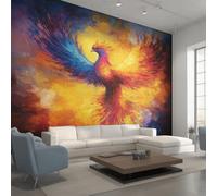 Generico Carta da Parati Fenice, 500X350cm, Carta da Parati Tessuto Non Tessuto Fenice Animali Mitologici, Camera da Letto Decorazioni Parete Soggiorno Decorazione Cucina Décor EL&D63