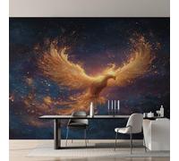 Generico Carta da Parati Fenice Dorata per Camera da Letto, Fotomurali Animale Mistico, 500 x 350 cm Carta Parati Tessuto non Tessuto, Soggiorno Decorazioni Parete K-MZ&2