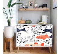 Generico carta da parati floreale 44 X1000Lcm Pesci Colorati Dei Cartoni Animati carta da parati 3d Decorazione adesiva resistente all’umidità, perfetta per cucina, bagno o zona lavanderia Z262848