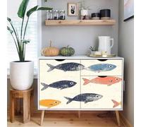 Generico carta da parati floreale 44 X1000Lcm Pesci Colorati Dei Cartoni Animati carta da parati 3d Decorazione adesiva resistente all’umidità, perfetta per cucina, bagno o zona lavanderia Z262824