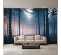 Generico Carta da Parati Foresta Nebbiosa, 200X140cm, Carta da Parati Tessuto Non Tessuto Pianta Pino Nebbia, Camera da Letto Decorazioni Parete Soggiorno Decorazione Cucina Décor EL&D54