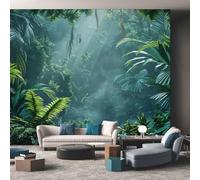 Generico Carta da Parati Foresta Pluviale, Fotomurale Giungla Tropicale Paesaggio per Camera da Letto Decorazioni Parete, Carta Parati Effetto Decorativi Wallpaper, 366 x 254 cm D&O22