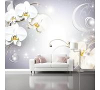 Generico Carta da parati fotografica Fumetto, Orchidea Vortice Motivo Poster Murales - 200 x 140 cm 3D Effetto Panorama Carta Da Parati Decorazione per Soggiorno Camera Letto Sala Ufficio