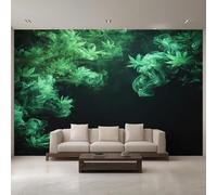 Generico Carta da Parati Fumo Verde, 300X210cm, Carta da Parati Tessuto Non Tessuto Foglia di Marijuana Astratta, Camera da Letto Decorazioni Parete Soggiorno Decorazione Cucina Décor EL&D58