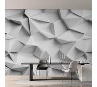 Generico Carta da Parati Geometrico 3D Camera da Letto 150 x 105 cm, Carta da Parati Tessuto Non Tessuto Geometria Bianca Astratta per Soggiorno Ufficio Decorazione Parete Y&W20