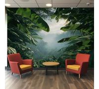 Generico Carta da Parati Giungla Tropical, 366X250cm, Carta da Parati Tessuto Non Tessuto Pianta Foglia di Banano, Camera da Letto Decorazioni Parete Soggiorno Decorazione Cucina Décor D16