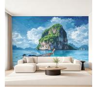 Generico Carta da Parati Mare Camera da Letto 200 x 140 cm, Carta da Parati Tessuto Non Tessuto Paesaggio Isole Oceano per Soggiorno Ufficio Decorazione Parete Y&W32