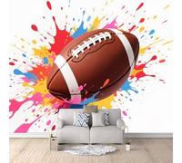 Generico Carta Da Parati Moderna 3D Calcio, Carta Parati Graffiti Colorati 200X140cm Per Cameretta Bambini Copre Le Imperfezioni Del Muro Tessuto Non Tessuto Resistente Duraturo E