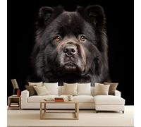 Generico Carta da Parati Moderna Carino Animali Nero Cane 3D Fotomurale 350x256 cm Tessuto Non Tessuto Murales, Carta Parati Camera da Letto Opaco Wallpaper Per Soggiorno Camera Ragazzi Sala Ufficio