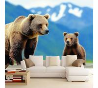 Generico Carta da Parati Moderna Orso bruno animale 200x140 cm 3D Poster Gigante Carta da Parati, Tessuto Non Tessuto Fotomurale per Camera Letto, Soggiorno, Corridoio