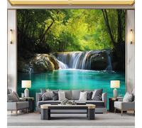 Generico Carta da Parati Moderna Paesaggio Del Fiume Nella Giungla 350x256 cm Murales Poster Stampa 3D, Carta da Parati Fotomurale Tessuto Non Tessuto per Camera Letto, Soggiorno, Ufficio