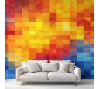 Generico Carta da Parati Mosaico, 450X215cm, Carta da Parati Tessuto Non Tessuto Griglia Pixel Scozzese, Camera da Letto Decorazioni Parete Soggiorno Decorazione Cucina Décor EL&D60