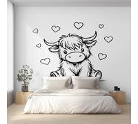 Generico Carta da Parati Mucca Delle Highlands Kawaii per Camera da Letto, Fotomurali Bambini Ragazze Bovini, 150 x 105 cm Carta Parati Tessuto non Tessuto, Soggiorno Decorazioni Parete K-MZ&12
