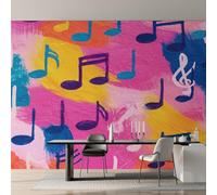 Generico Carta da Parati Nota Musicale, Fotomurale Musica Graffiti per Camera da Letto Decorazioni Parete, Carta Parati Effetto Decorativi Wallpaper, 500 x 350 cm D&O185