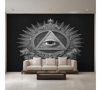 Generico Carta da Parati Occhio che Tutto Vede, 300X210cm, Carta da Parati Tessuto Non Tessuto Simbolo Misterioso, Camera da Letto Decorazioni Parete Soggiorno Decorazione Cucina Décor D37