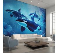 Generico Carta da Parati Orca Assassina, Fotomurale Vita Marina Balena per Camera da Letto Decorazioni Parete, Carta Parati Effetto Decorativi Wallpaper, 450 x 315 cm D&O34