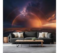 Generico Carta da Parati Panoramica 350 x 256 cm (L x A), Marrone-Castagna Murales in Tessuto Non Tessuto - Fantasy Deserto Arcobaleno Fotomurale da Muro per Soggiorno Corridoio Ufficio