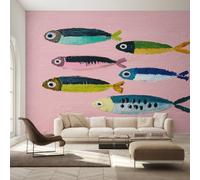 Generico Carta da Parati Pesce, 230X180cm, Carta da Parati Tessuto Non Tessuto Pesce Astratto Moderno, Camera da Letto Decorazioni Parete Soggiorno Decorazione Cucina Décor EL&D76