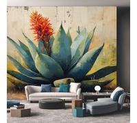 Generico Carta da Parati Piante Succulente, 450X215cm, Carta da Parati Tessuto Non Tessuto Pianta del Deserto Cactus, Camera da Letto Decorazioni Parete Soggiorno Decorazione Cucina Décor D11