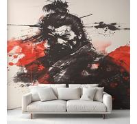 Generico Carta da Parati Samurai Giapponese, 300X210cm, Carta da Parati Tessuto Non Tessuto Guerriero Giapponese, Camera da Letto Decorazioni Parete Soggiorno Decorazione Cucina Décor EL&D60