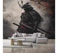 Generico Carta da Parati Samurai Giapponese, 500X350cm, Carta da Parati Tessuto Non Tessuto Bushido Orientale Asiatico, Camera da Letto Decorazioni Parete Soggiorno Decorazione Cucina Décor EL&D40