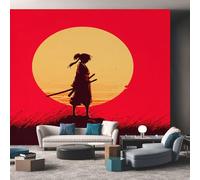 Generico Carta da Parati Samurai Giapponese, Carta Parati Samurai Anime Asiatico per Camera da Letto Decorazioni Parete, Fotomurale Effetto Decorativi Wallpaper, 366 x 254 cm D&O14