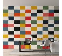 Generico Carta da Parati Scacchiera Colorata per Camera da Letto, Fotomurali Arte Astratta, 366 x 254 cm Carta Parati Tessuto non Tessuto, Soggiorno Decorazioni Parete K-MZ&8