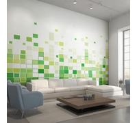 Generico Carta da Parati Scozzese Verde, 230X180cm, Carta da Parati Tessuto Non Tessuto Mosaico Griglia Plaid, Camera da Letto Decorazioni Parete Soggiorno Decorazione Cucina Décor EL&D63