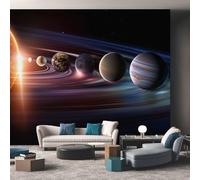 Generico Carta da Parati Sistema Solare, Carta Parati Universo Pianeta per Camera da Letto Decorazioni Parete, Fotomurale Effetto Decorativi Wallpaper, 200 x 140 cm D&O13