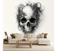 Generico carta da parati soggiorno 450x315cm Scheletro carta da parati tessuto non tessuto Mistero Della Morte 3D Effetto Ottico Illusione Ottica da Muro Arte da Parete Decorativa Fotomurali Moderni