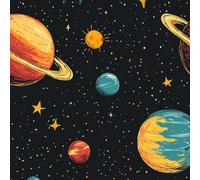 Generico Carta da Parati Spazio Pellicola Mobili Adesiva 50×1200CM Pianeta Spaziale Fantasy Pellicola Adesiva per Mobili Decorativi Impermeabile Camera da Letto Bagno Armadio Tavolo PVC