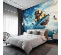 Generico Carta da Parati Squalo Cane, Carta Parati Oceano Nautico Costiero per Camera da Letto Decorazioni Parete, Fotomurale Effetto Decorativi Wallpaper, 100 x 70 cm D&Q10