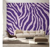Generico Carta da Parati Striscia Zebrata Viola per Camera da Letto, Fotomurali Pelle di Zebra Astratta, 500 x 280 cm Carta Parati Tessuto non Tessuto, Soggiorno Decorazioni Parete K-MZ&18
