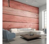 Generico Carta da Parati Tavola di Legno Rosso 450x315 cm, Fotomurali Venatura del Legno Rustico Decorazioni Parete, Tessuto Non Tessuto Murale per Camera Letto, Soggiorno, Ufficio, TV Sfondo Y&W13