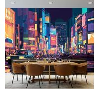 Generico Carta Da Parati Temi Stile Moderno - 350 x 256 cm 3D Effetto Carta Da Parati Non Tessuto Decorazioni Per Soggiorno Camera Da Letto, Strade Cittadine Motivo Murales