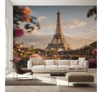 Generico Carta da Parati Torre Eiffel per Camera da Letto, Fotomurali Parigi Romantica, 300 x 210 cm Carta Parati Tessuto non Tessuto, Soggiorno Decorazioni Parete K-MZ&15