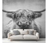 Generico Carta da Parati Vaca de Las Highlands, Fotomurale Ganado de Las Tierras Altas per Camera da Letto Decorazioni Parete, Carta Parati Effetto Decorativi Wallpaper, 352 x 250 cm D&O110