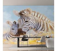 Generico Carta da Parati Zebra Camera da Letto 300 x 210 cm, Carta da Parati Tessuto Non Tessuto Animali Selvatici per Soggiorno Ufficio Decorazione Parete Y&W6