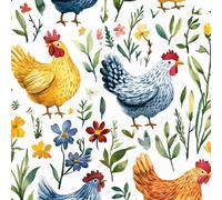 Generico Carta Parati Adesiva 44 cm x 500 cm Modello Gallo Fiori Foglie Stampa 3D ad Alta Definizione Facile da Pulire Durevole Resistente all'Umidità Ideale per Soggiorno Camera da Letto Uffici