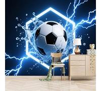 Generico Carta Parati Camera Da Letto Calcio 3D, Carta Da Parati 3D xxl Scenic Multicolor 200X140cm Aggiorna Lo Stile Della Casa Copre Le Imperfezioni Del Muro Traspirante E Antiumidità Montaggio