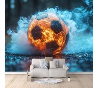 Generico Carta Parati Per Camera Da Letto Calcio 3D, Carta Parati Camera Da Letto Scenic Multicolor 450X315cm Design Contemporaneo Copre Le Imperfezioni Del Muro Materiale Sicuro Ed