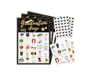 Generico Carte Da Gioco Del Bingo - Set Per Feste Di Laurea, Carte Cartacee Da 24 Giocatori, Gioco Di Attività | 17,7x12,7x0,1 Cm 178 G Divertenti Per Gli Amici Di Famiglia, Compagni Di vent
