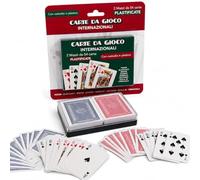 Generico Carte da Gioco Set 2 Mazzi con Custodia Carte da Poker Black Jack Ramino Scala 40 Playng Cards Plastificate Burraco 2 Mazzi da 54 Carte 108 Carte Qualità Top Robuste e Scorrevoli (a)