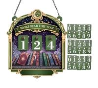 Generico Cartello per tracciare la - Decorazione per bancone di Libri da Tavolo, tabellone con 30 targhe, Cartello di avanzamento della Rustico | Espositore per Libri per libreria, ango